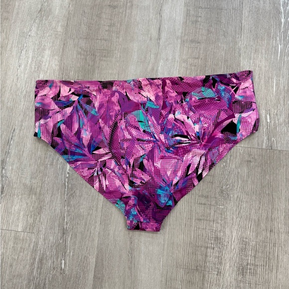 Swimsuits For All Purple Tropical Bikini Bottom - New - Size 34 - Picture 2 of 3